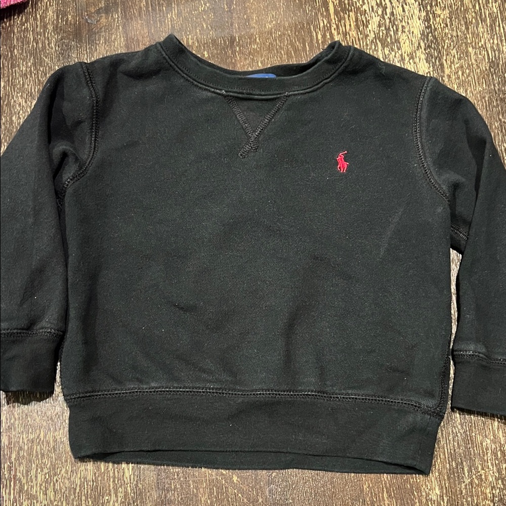 Ralph Lauren Kids Black Sweatshirt with Red Logo